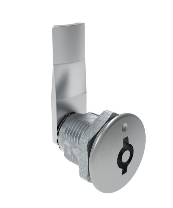 Southco Quarter-Turn Cam Latch, 5 mm Double Bitted Recess, 22mm (.87 in) Grip, Sealed, Zinc Alloy, Chrome Plated, Bright