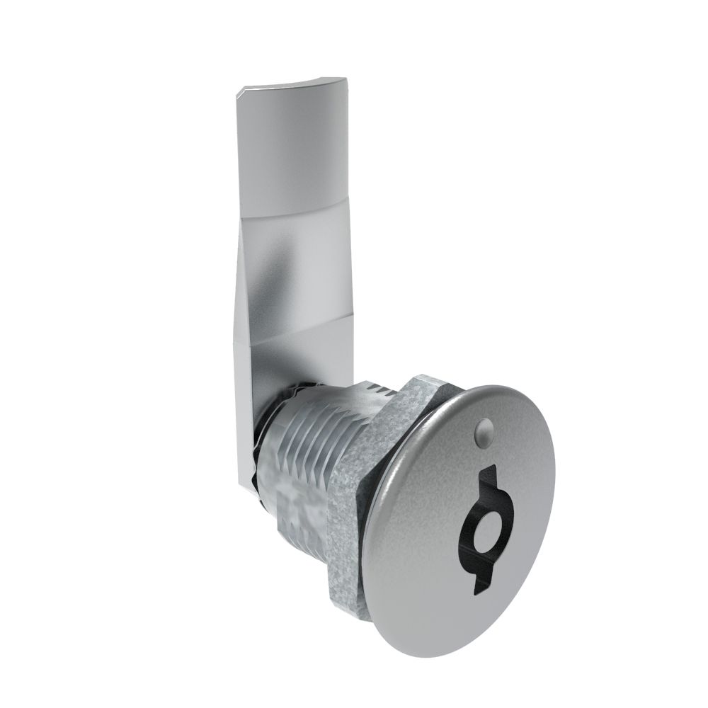 Southco Quarter-Turn Cam Latch, 5 mm Double Bitted Recess, 22mm (.87 in) Grip, Sealed, Zinc Alloy, Chrome Plated, Bright
