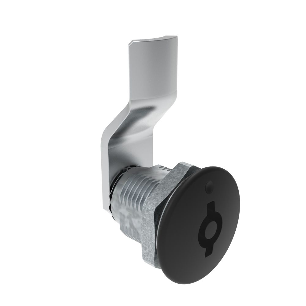 Southco Quarter-Turn Cam Latch, 5 mm Double Bitted Recess, 12mm (.47 in) Grip, Sealed, Zinc Alloy, Powder Coat, Black