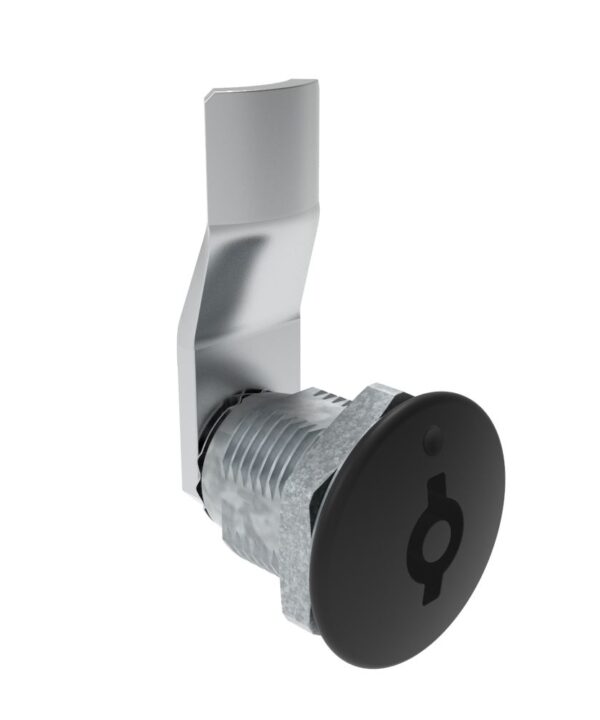 Southco Quarter-Turn Cam Latch, 5 mm Double Bitted Recess, 18mm (.71 in) Grip, Not Sealed, Zinc Alloy, Powder Coat, Black