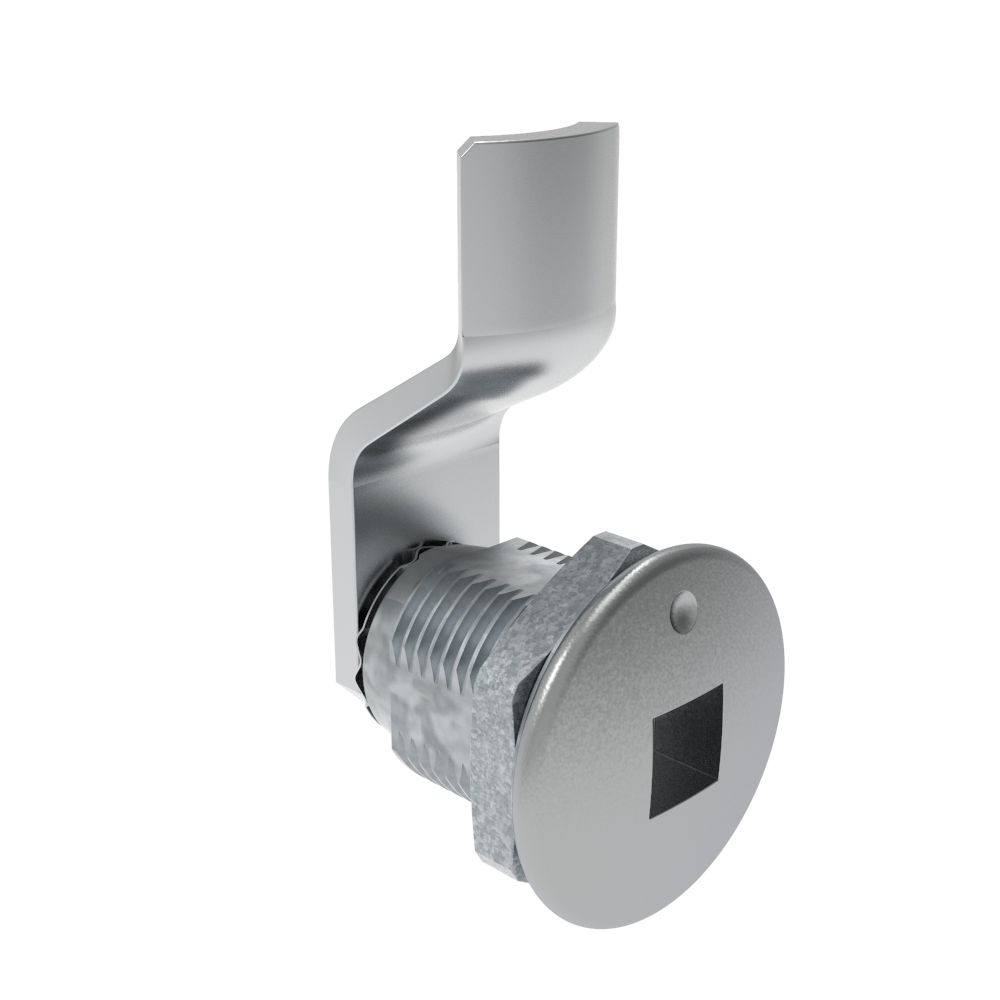 Southco Quarter-Turn Cam Latch, 8 mm Square Recess, 8mm (.31 in) Grip, Not Sealed, Zinc Alloy, Chrome Plated, Bright