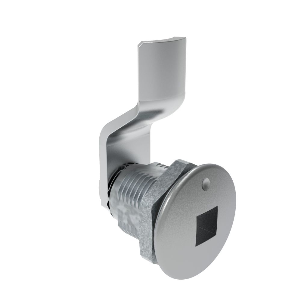 Southco Quarter-Turn Cam Latch, 8 mm Square Recess, 8mm (.31 in) Grip, Sealed, Zinc Alloy, Chrome Plated, Bright