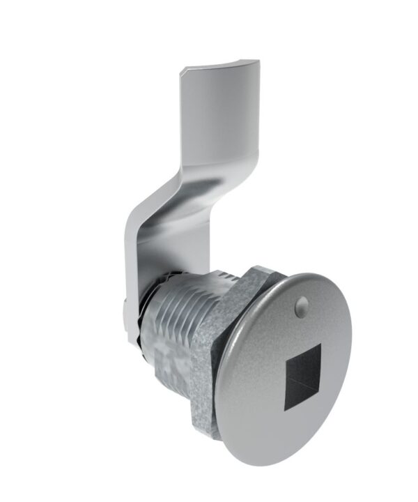 Southco Quarter-Turn Cam Latch, 8 mm Square Recess, 10mm (.39 in) Grip, Sealed, Zinc Alloy, Chrome Plated, Bright