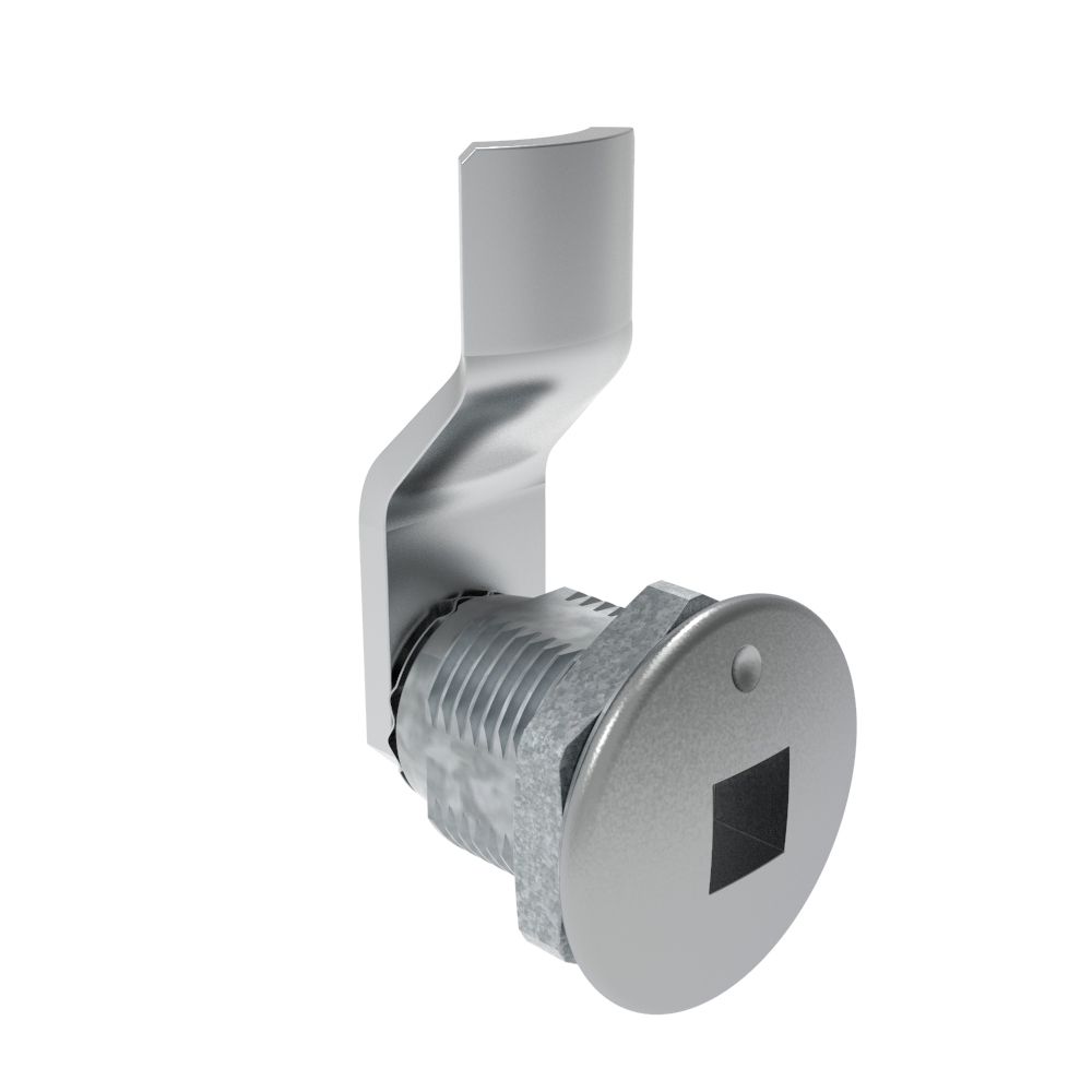 Southco Quarter-Turn Cam Latch, 8 mm Square Recess, 12mm (.47 in) Grip, Not Sealed, Zinc Alloy, Chrome Plated, Bright
