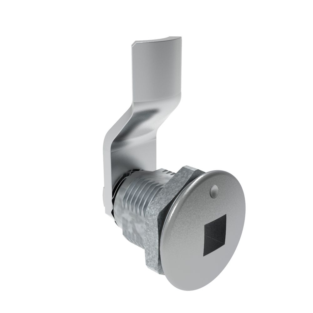 Southco Quarter-Turn Cam Latch, 8 mm Square Recess, 12mm (.47 in) Grip, Sealed, Zinc Alloy, Chrome Plated, Bright