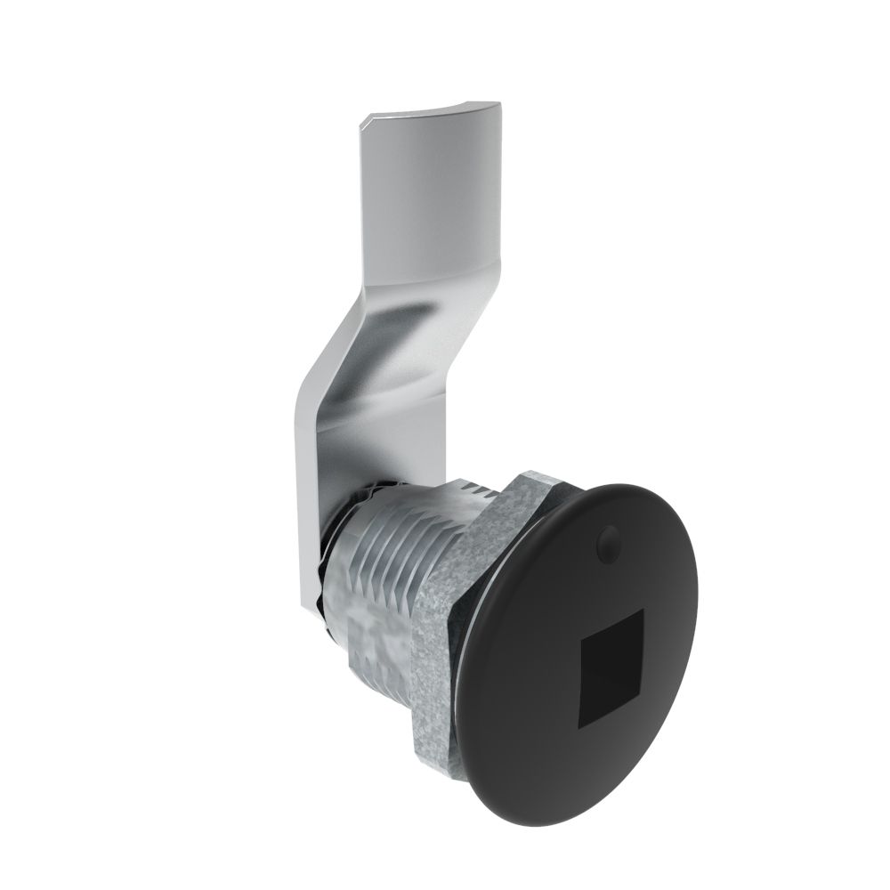 Southco Quarter-Turn Cam Latch, 8 mm Square Recess, 14mm (.55 in) Grip, Sealed, Zinc Alloy, Powder Coat, Black