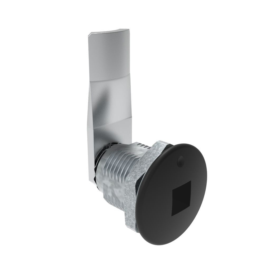 Southco Quarter-Turn Cam Latch, 8 mm Square Recess, 22mm (.87 in) Grip, Not Sealed, Zinc Alloy, Powder Coat, Black