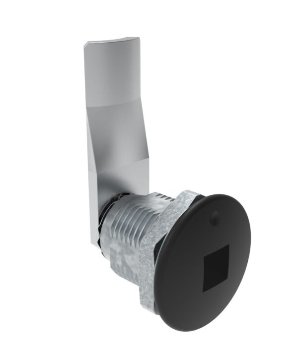 Southco Quarter-Turn Cam Latch, 8 mm Square Recess, 24mm (.94 in) Grip, Not Sealed, Zinc Alloy, Powder Coat, Black
