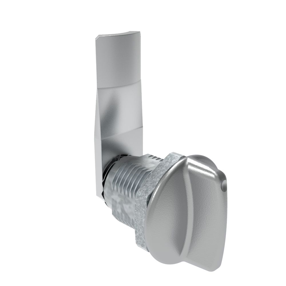 Southco Quarter-Turn Cam Latch, Short wing, 22mm (.87 in) Grip, Not Sealed, Zinc Alloy, Chrome Plated, Bright