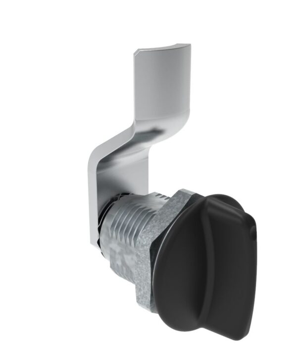 Southco Quarter-Turn Cam Latch, Short wing, 8mm (.31 in) Grip, Sealed, Zinc Alloy, Powder Coat, Black