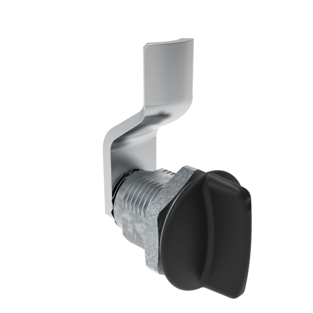 Southco Quarter-Turn Cam Latch, Short wing, 8mm (.31 in) Grip, Sealed, Zinc Alloy, Powder Coat, Black