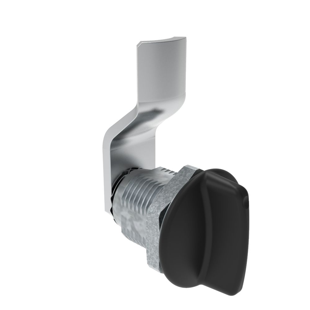 Southco Quarter-Turn Cam Latch, Short wing, 10mm (.39 in) Grip, Not Sealed, Zinc Alloy, Powder Coat, Black