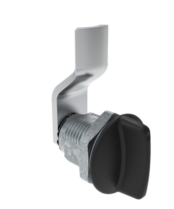 Southco Quarter-Turn Cam Latch, Short wing, 10mm (.39 in) Grip, Sealed, Zinc Alloy, Powder Coat, Black