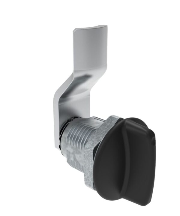 Southco Quarter-Turn Cam Latch, Short wing, 12mm (.47 in) Grip, Not Sealed, Zinc Alloy, Powder Coat, Black