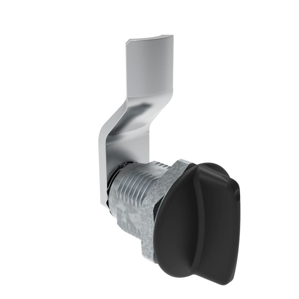 Southco Quarter-Turn Cam Latch, Short wing, 12mm (.47 in) Grip, Not Sealed, Zinc Alloy, Powder Coat, Black