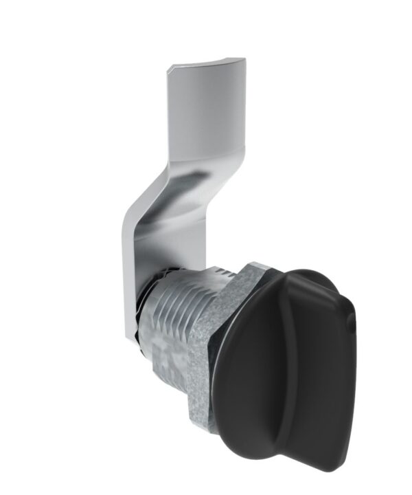 Southco Quarter-Turn Cam Latch, Short wing, 12mm (.47 in) Grip, Sealed, Zinc Alloy, Powder Coat, Black