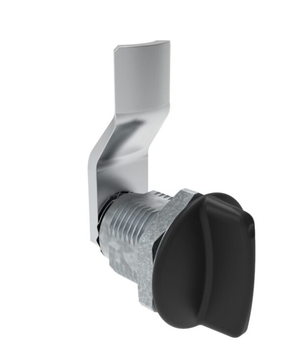 Southco Quarter-Turn Cam Latch, Short wing, 14mm (.55 in) Grip, Not Sealed, Zinc Alloy, Powder Coat, Black