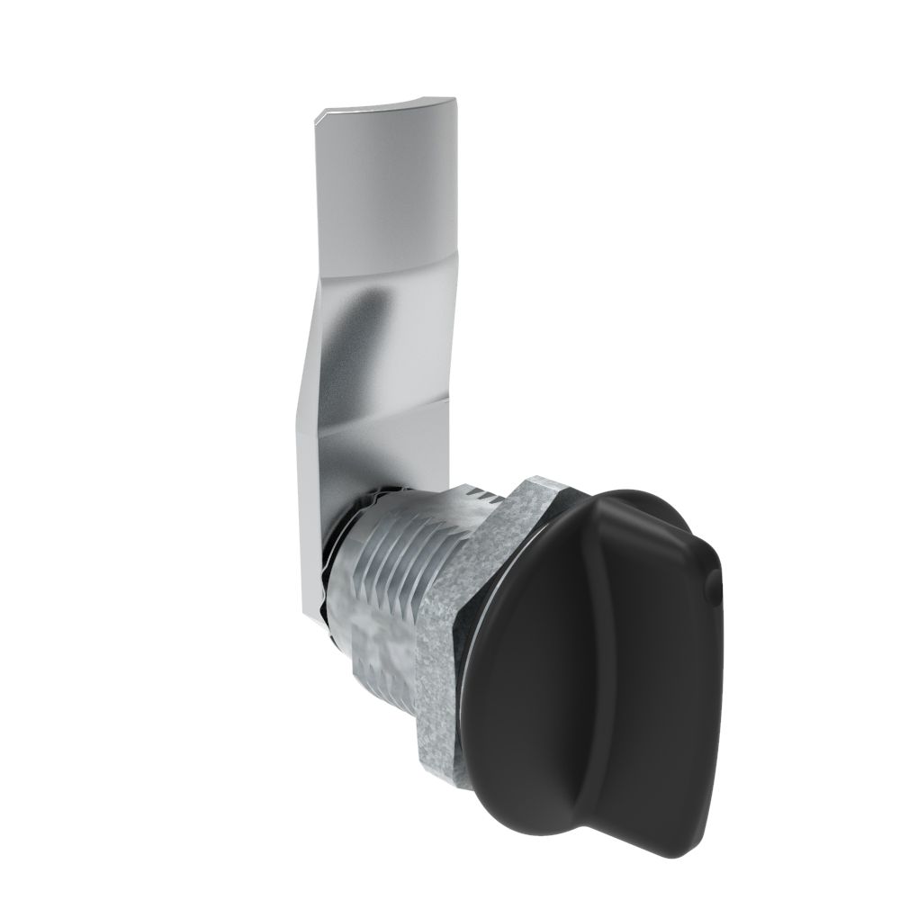 Southco Quarter-Turn Cam Latch, Short wing, 20mm (.79 in) Grip, Sealed, Zinc Alloy, Powder Coat, Black