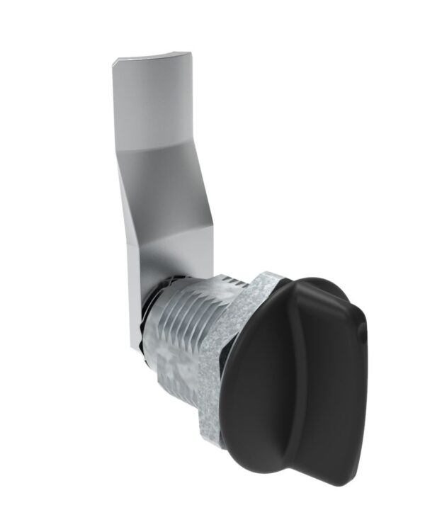 Southco Quarter-Turn Cam Latch, Short wing, 26mm (1.02 in) Grip, Not Sealed, Zinc Alloy, Powder Coat, Black