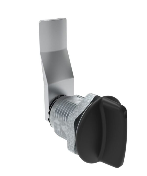 Southco Quarter-Turn Cam Latch, Short wing, 26mm (1.02 in) Grip, Sealed, Zinc Alloy, Powder Coat, Black