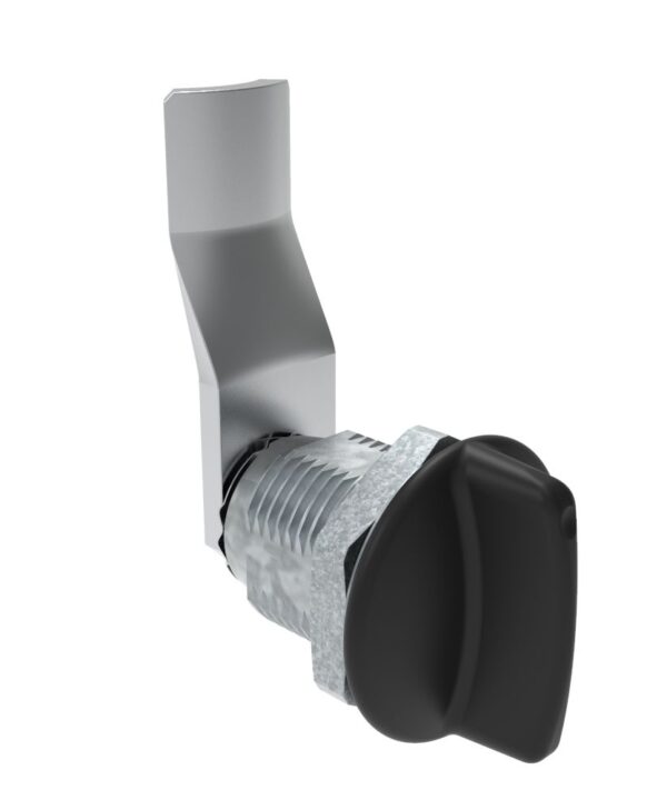 Southco Quarter-Turn Cam Latch, Short wing, 28mm (1.10 in) Grip, Not Sealed, Zinc Alloy, Powder Coat, Black