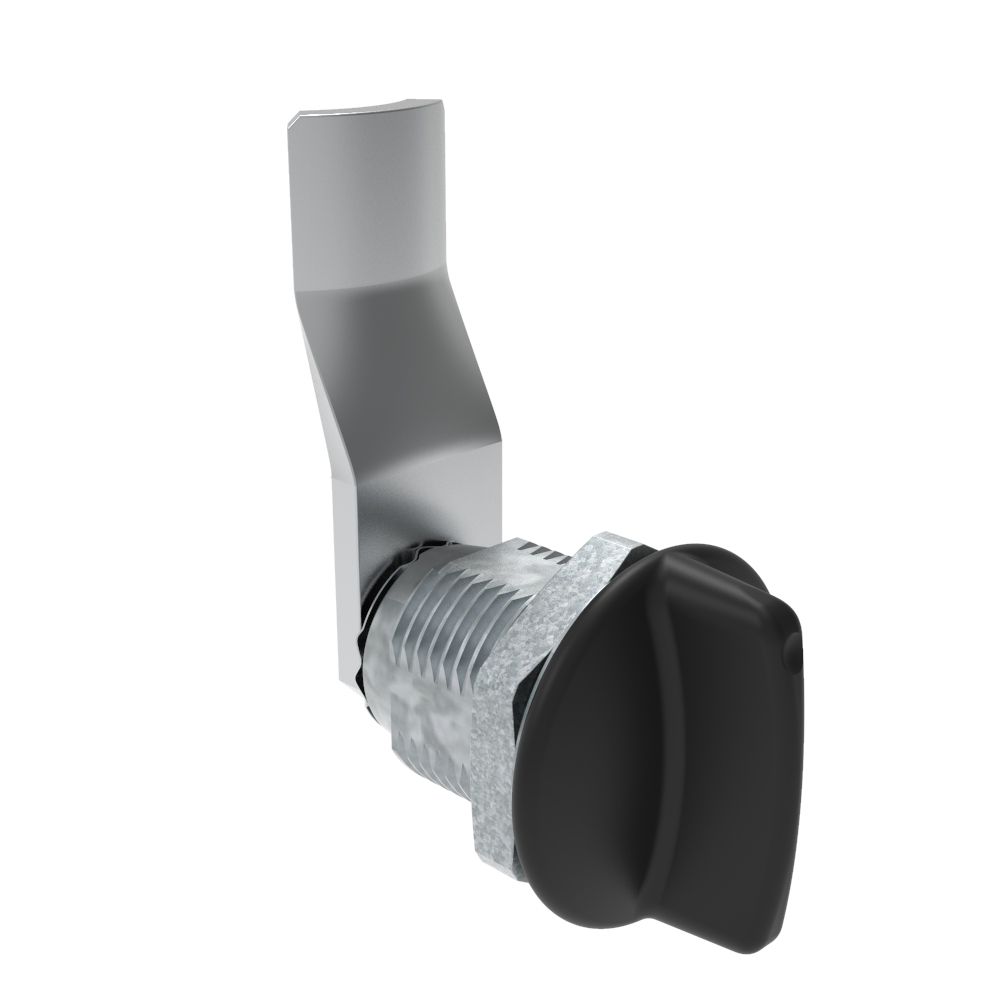 Southco Quarter-Turn Cam Latch, Short wing, 28mm (1.10 in) Grip, Not Sealed, Zinc Alloy, Powder Coat, Black