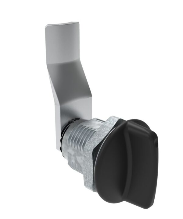 Southco Quarter-Turn Cam Latch, Short wing, 28mm (1.10 in) Grip, Sealed, Zinc Alloy, Powder Coat, Black