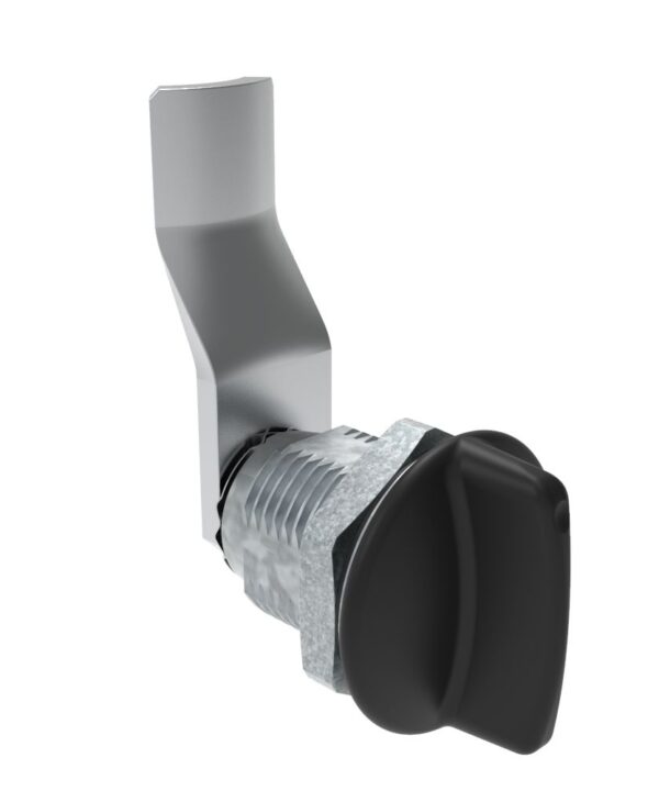 Southco Quarter-Turn Cam Latch, Short wing, 30mm (1.18 in) Grip, Sealed, Zinc Alloy, Powder Coat, Black