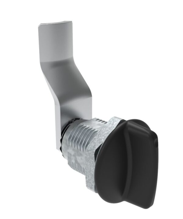 Southco Quarter-Turn Cam Latch, Short wing, 32mm (1.25 in) Grip, Not Sealed, Zinc Alloy, Powder Coat, Black