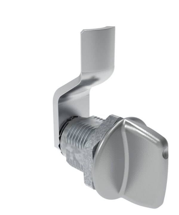 Southco Quarter-Turn Cam Latch, Tall wing, 8mm (.31 in) Grip, Not Sealed, Zinc Alloy, Chrome Plated, Bright