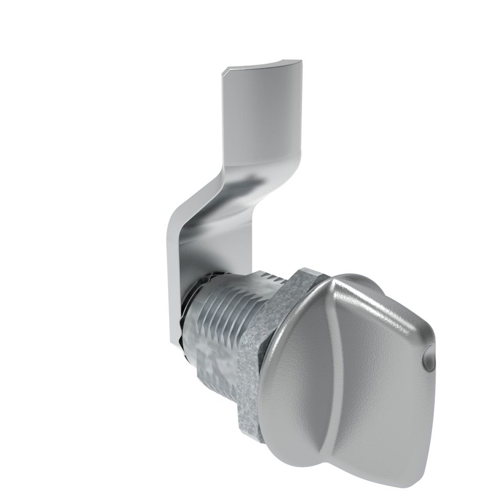 Southco Quarter-Turn Cam Latch, Tall wing, 10mm (.39 in) Grip, Not Sealed, Zinc Alloy, Chrome Plated, Bright