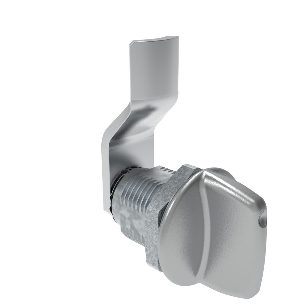 Southco Quarter-Turn Cam Latch, Tall wing, 12mm (.47 in) Grip, Not Sealed, Zinc Alloy, Chrome Plated, Bright