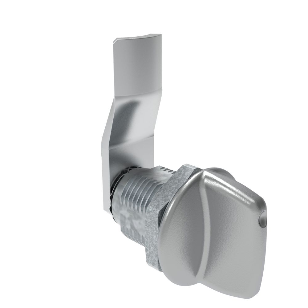 Southco Quarter-Turn Cam Latch, Tall wing, 18mm (.71 in) Grip, Not Sealed, Zinc Alloy, Chrome Plated, Bright