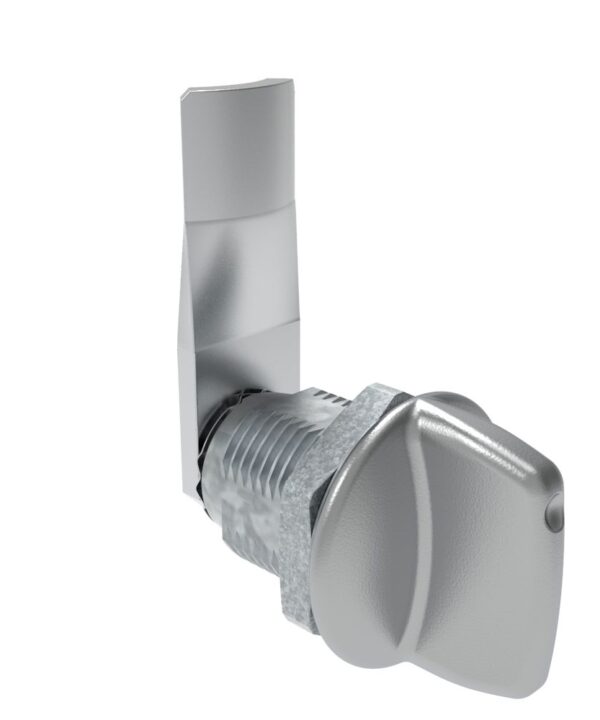 Southco Quarter-Turn Cam Latch, Tall wing, 22mm (.87 in) Grip, Not Sealed, Zinc Alloy, Chrome Plated, Bright