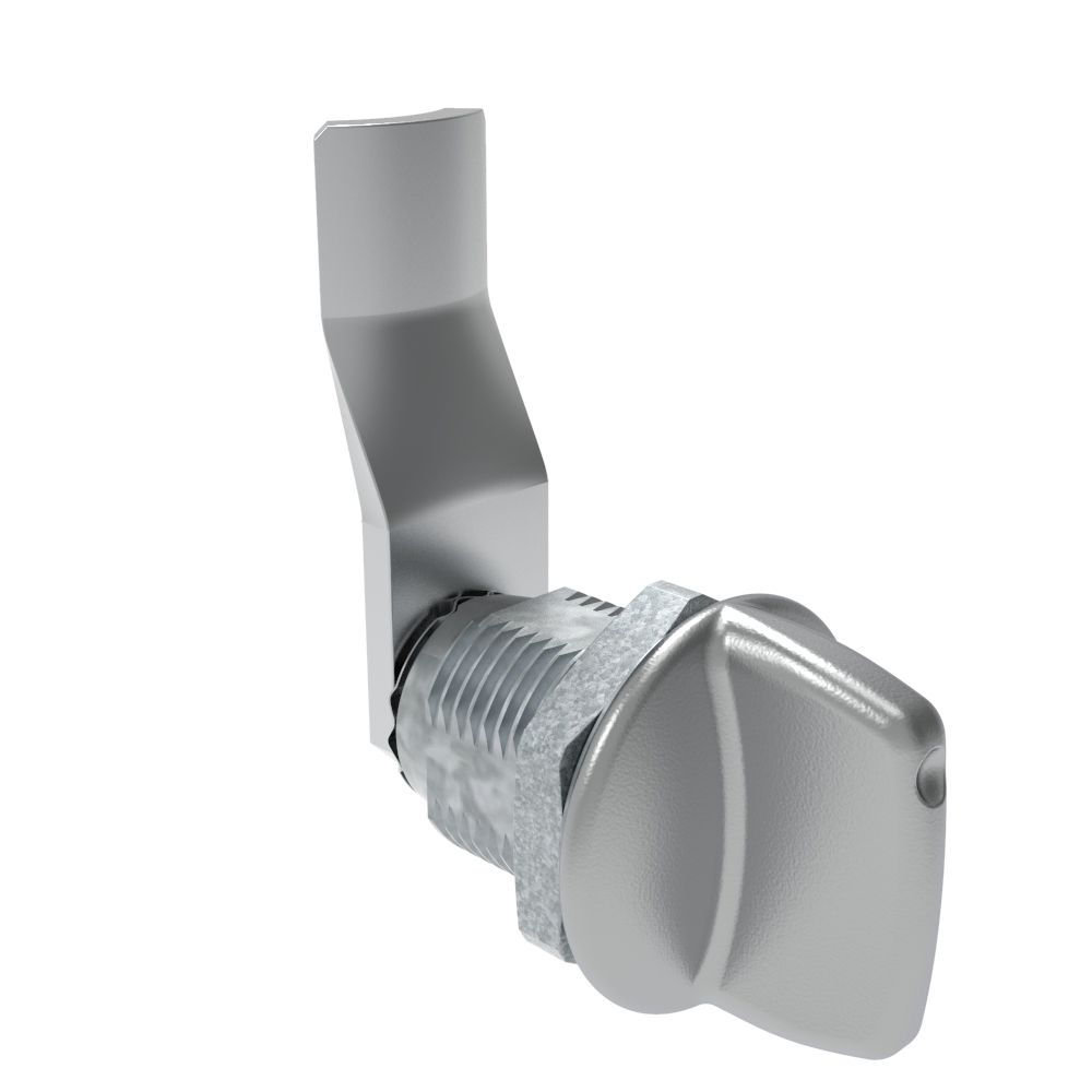 Southco Quarter-Turn Cam Latch, Tall wing, 28mm (1.10 in) Grip, Not Sealed, Zinc Alloy, Chrome Plated, Bright