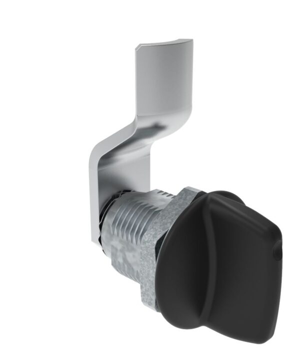 Southco Quarter-Turn Cam Latch, Tall wing, 8mm (.31 in) Grip, Not Sealed, Zinc Alloy, Powder Coat, Black