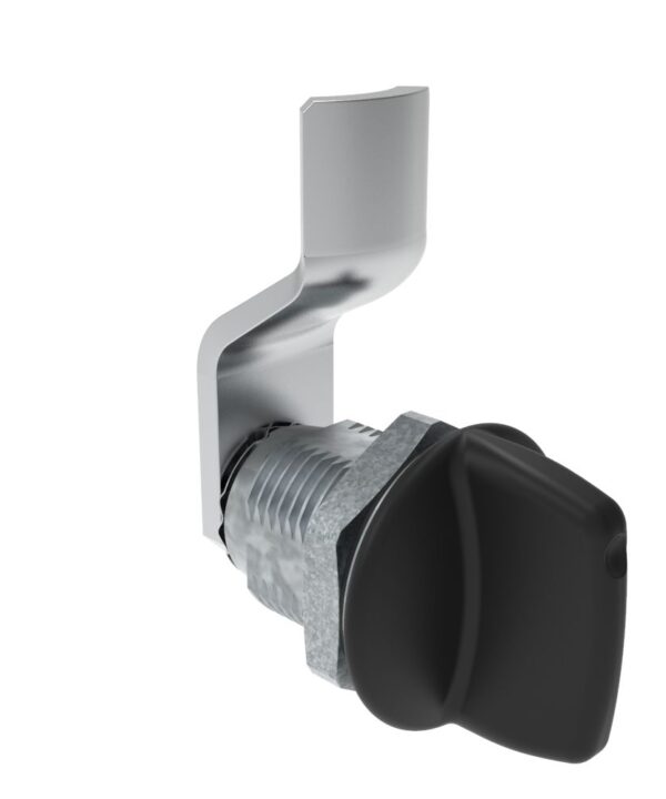 Southco Quarter-Turn Cam Latch, Tall wing, 8mm (.31 in) Grip, Sealed, Zinc Alloy, Powder Coat, Black