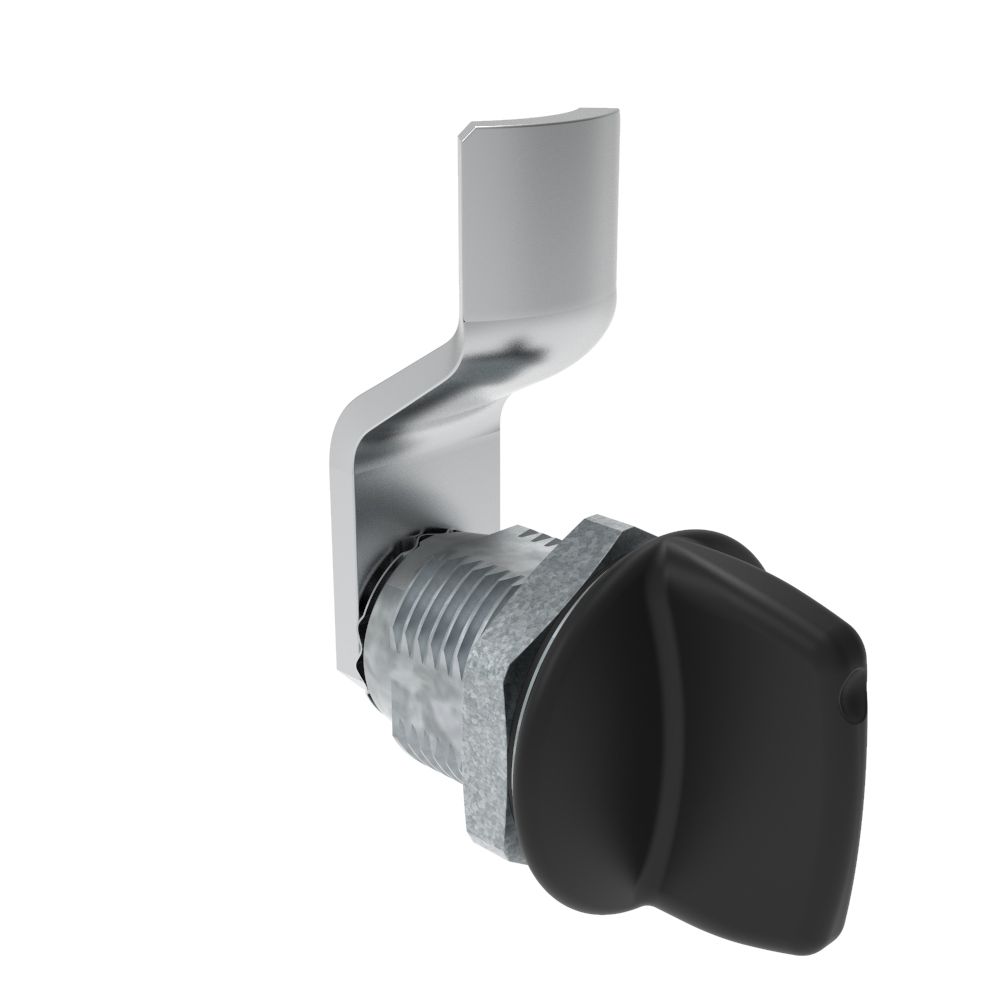 Southco Quarter-Turn Cam Latch, Tall wing, 8mm (.31 in) Grip, Sealed, Zinc Alloy, Powder Coat, Black