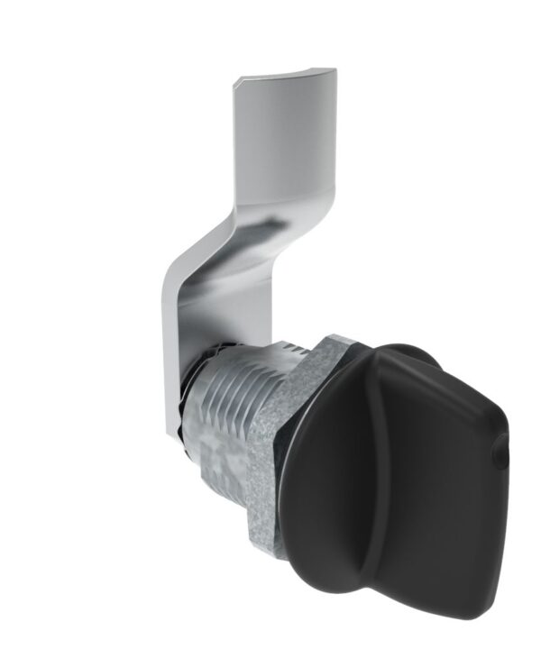 Southco Quarter-Turn Cam Latch, Tall wing, 10mm (.39 in) Grip, Sealed, Zinc Alloy, Powder Coat, Black