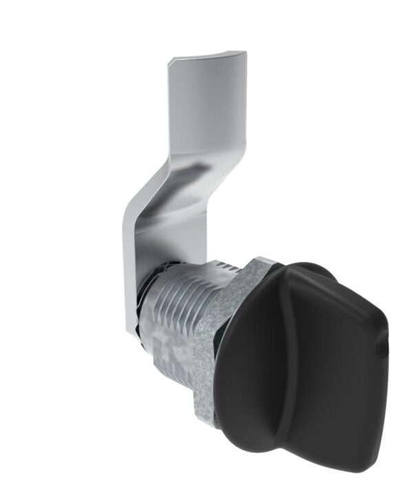 Southco Quarter-Turn Cam Latch, Tall wing, 12mm (.47 in) Grip, Not Sealed, Zinc Alloy, Powder Coat, Black