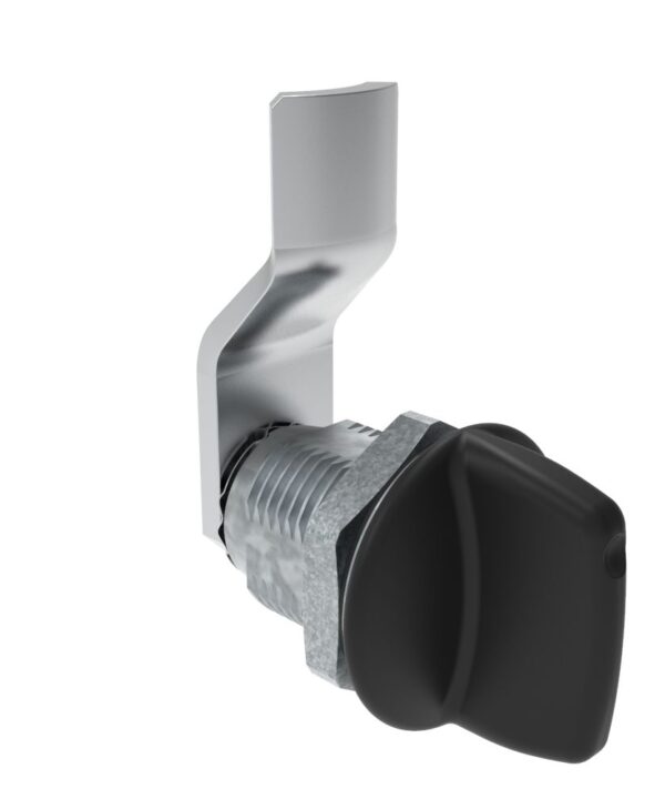 Southco Quarter-Turn Cam Latch, Tall wing, 12mm (.47 in) Grip, Sealed, Zinc Alloy, Powder Coat, Black