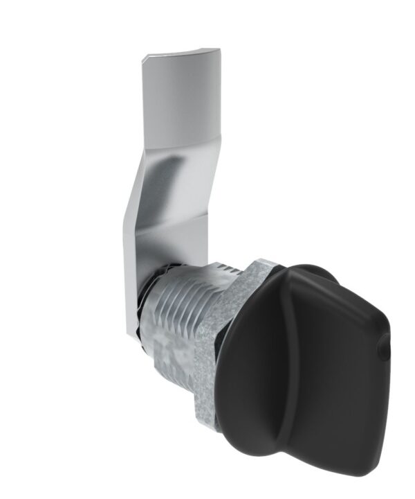 Southco Quarter-Turn Cam Latch, Tall wing, 18mm (.71 in) Grip, Not Sealed, Zinc Alloy, Powder Coat, Black