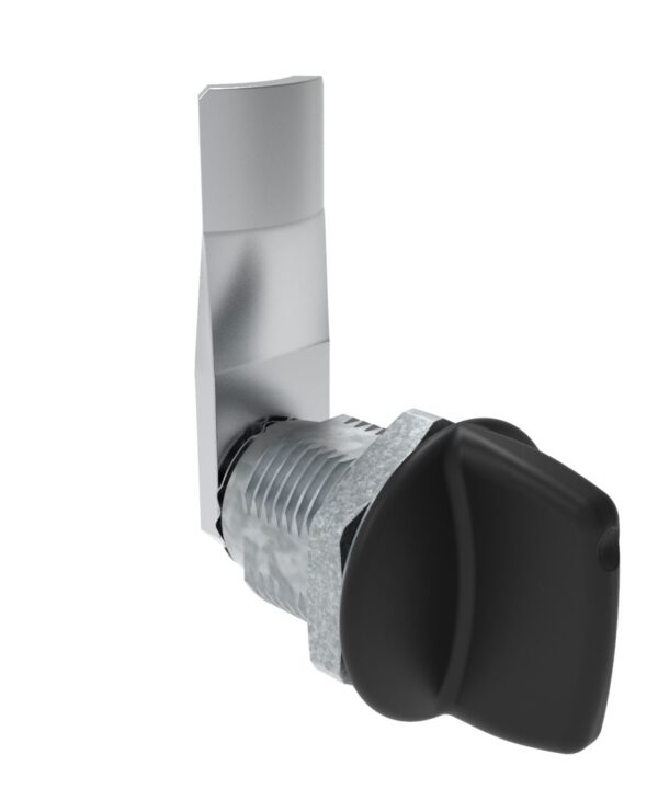 Southco Quarter-Turn Cam Latch, Tall wing, 22mm (.87 in) Grip, Not Sealed, Zinc Alloy, Powder Coat, Black