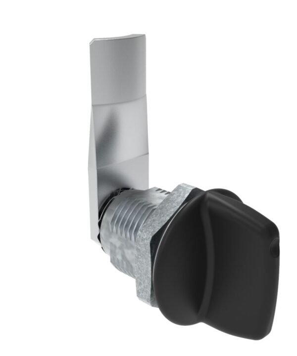 Southco Quarter-Turn Cam Latch, Tall wing, 22mm (.87 in) Grip, Sealed, Zinc Alloy, Powder Coat, Black