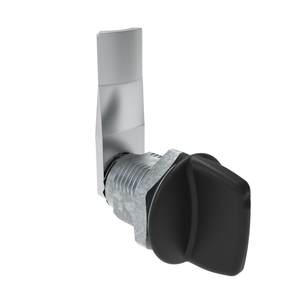 Southco Quarter-Turn Cam Latch, Tall wing, 22mm (.87 in) Grip, Sealed, Zinc Alloy, Powder Coat, Black