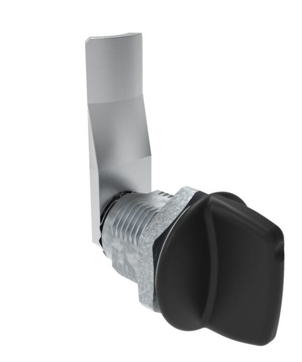 Southco Quarter-Turn Cam Latch, Tall wing, 24mm (.94 in) Grip, Sealed, Zinc Alloy, Powder Coat, Black