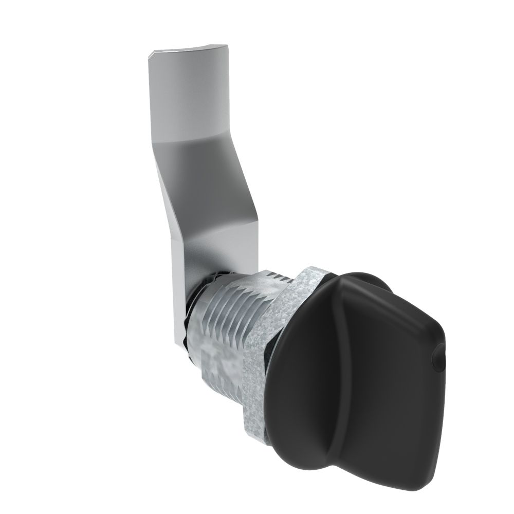 Southco Quarter-Turn Cam Latch, Tall wing, 28mm (1.10 in) Grip, Not Sealed, Zinc Alloy, Powder Coat, Black