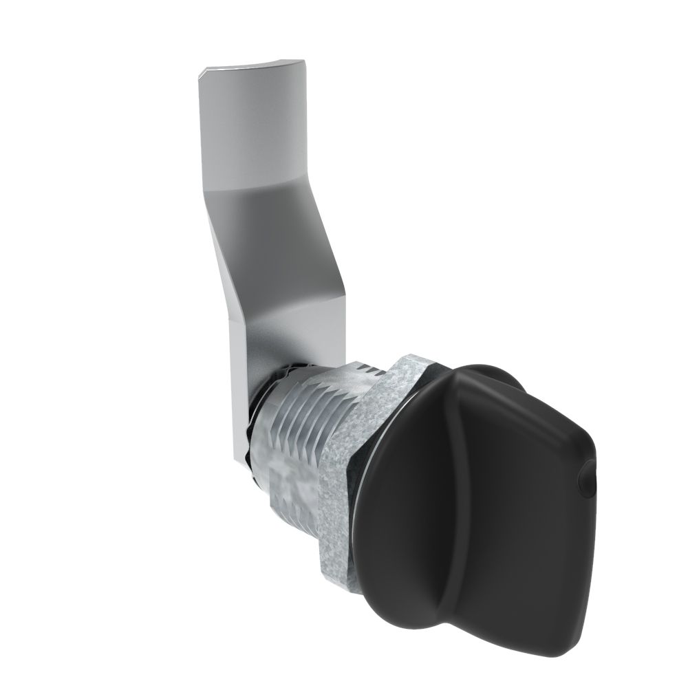 Southco Quarter-Turn Cam Latch, Tall wing, 28mm (1.10 in) Grip, Sealed, Zinc Alloy, Powder Coat, Black