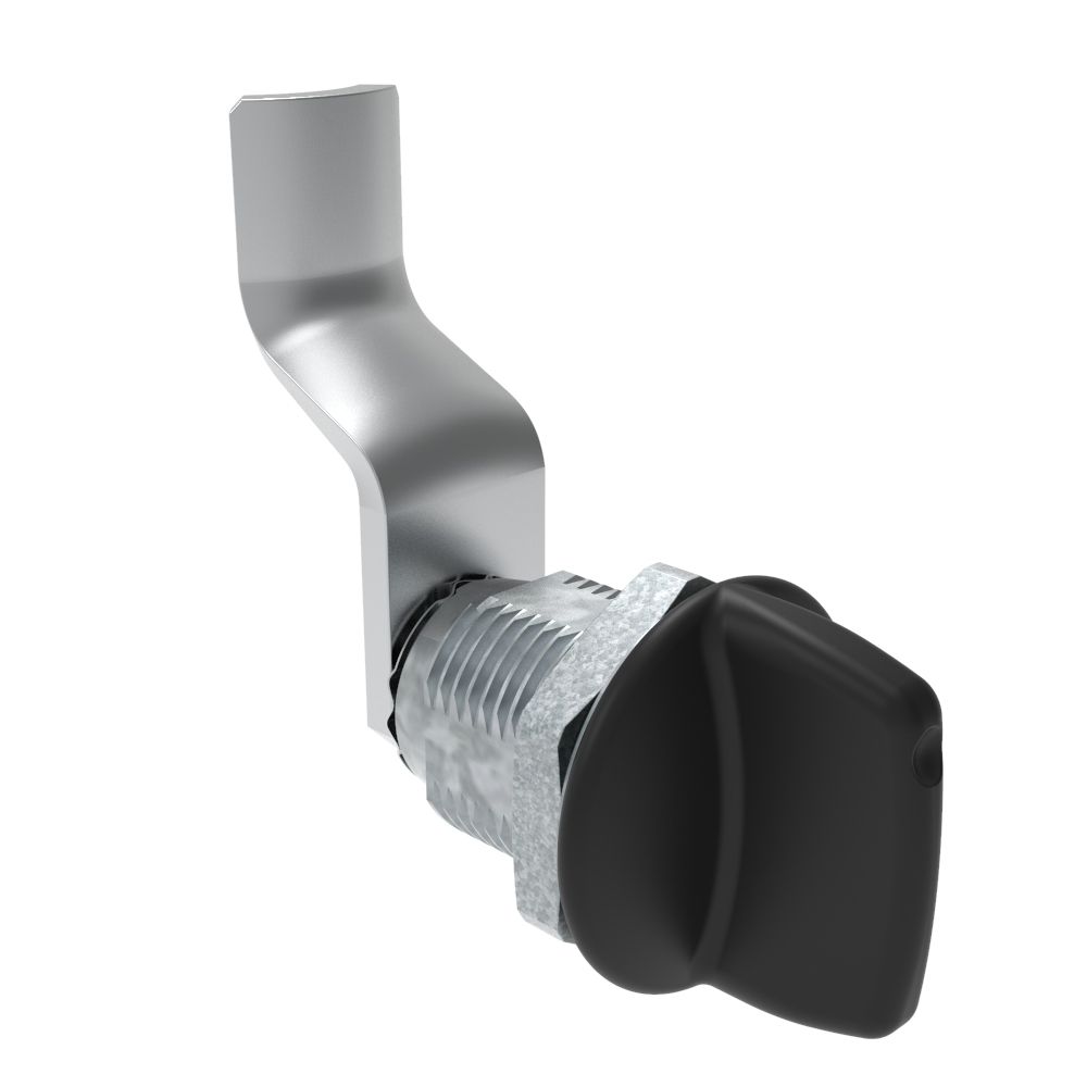Southco Quarter-Turn Cam Latch, Tall wing, 38mm (1.50 in) Grip, Not Sealed, Zinc Alloy, Powder Coat, Black