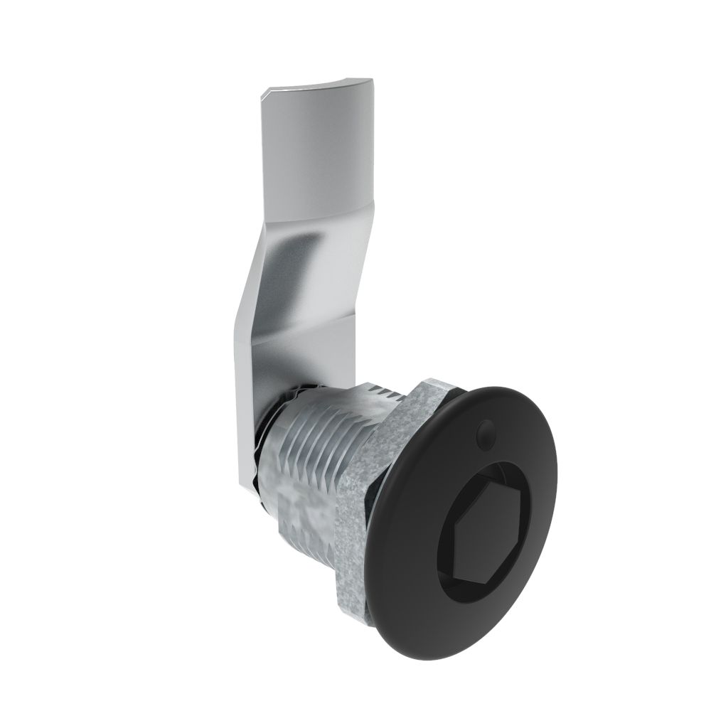 Southco Quarter-Turn Cam Latch, Bellcore 216, 18mm (.71 in) Grip, Not Sealed, Zinc Alloy, Powder Coat, Black